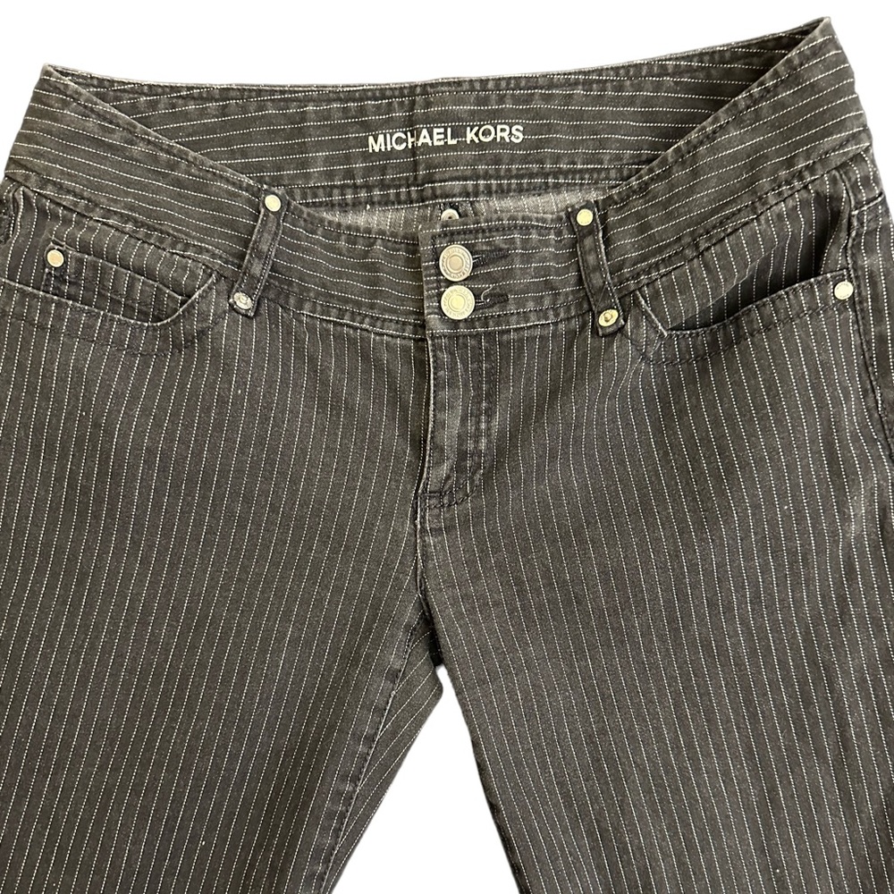 Michael Kors 🌟Petite Black Jeans Strpes Women SZ 8P - Picture 3 of 8